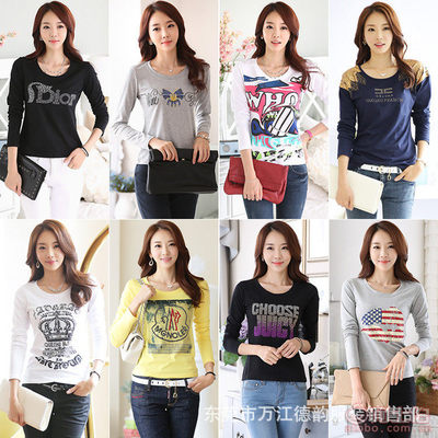 【自主品牌2017秋季長袖t恤女裝外貿(mào)原單韓版女式T恤廠家直銷長袖打底衫女裝長袖】東莞市萬江德韻服裝銷售部 - 產(chǎn)品庫